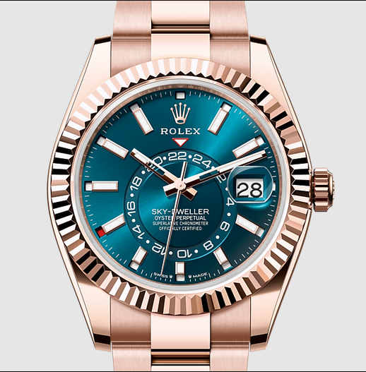 Rolex Sky-Dweller Everose Gold Blue-Green Turquoise Men’s Watch