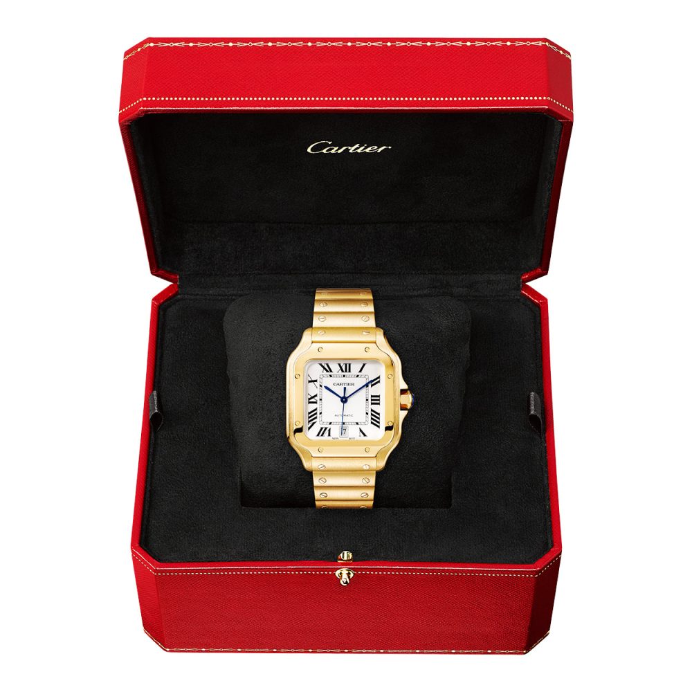 Santos de Cartier Medium Automatic 18ct Yellow Gold Bracelet Watch