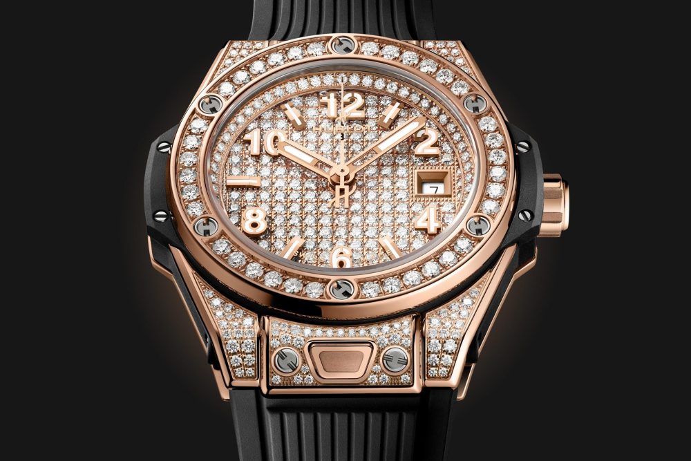 Hublot Big Bang ONE CLICK KING GOLD FULL PAVÉ Ref# 485.OX.9000.RX.1604