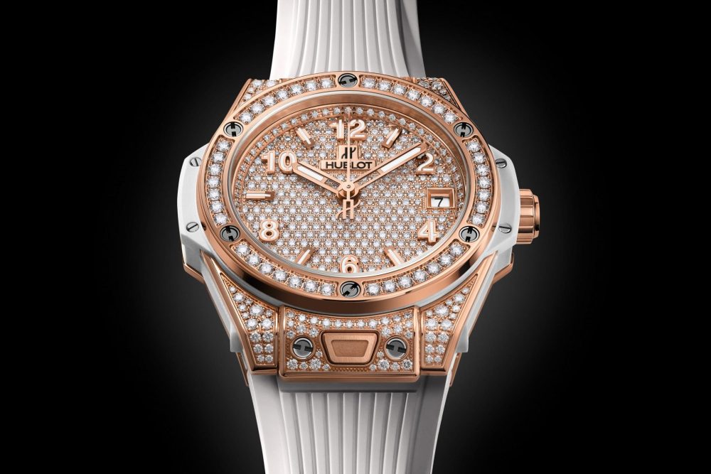 Hublot Big Bang ONE CLICK KING GOLD WHITE FULL PAVÉ Ref# 465.OE.9010.RW.1604