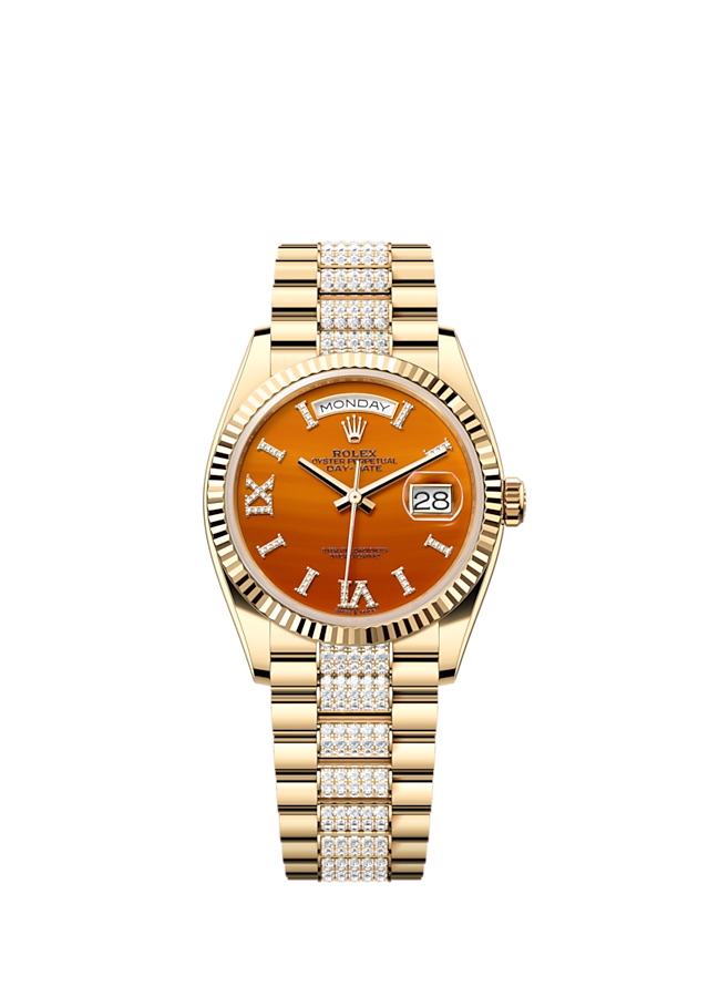 Rolex Day-Date 36, 18k Yellow Gold with Diamond-set, 36mm, Ref# 128238-0089