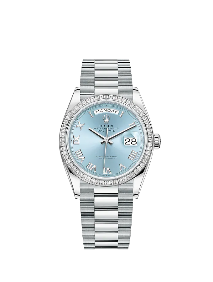 Rolex Day-Date, 36mm, Platinum and Diamonds, Ref# 128396tbr-0002