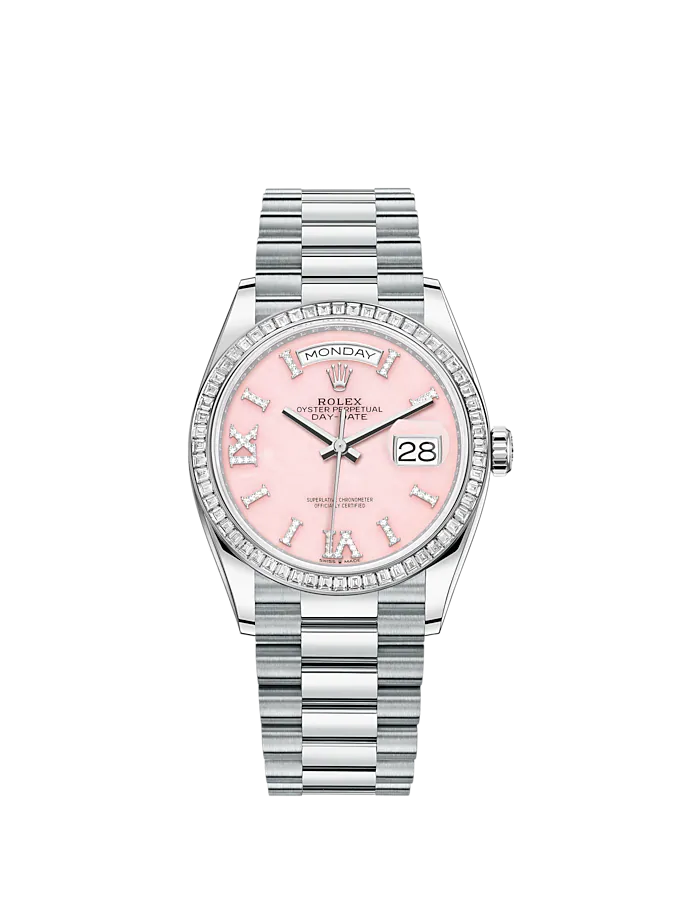 Rolex Day-Date, 36mm, Platinum and Diamonds, Ref# 128396tbr-0009