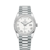 Rolex Day-Date, 36mm, Platinum and Diamonds, Ref# 128396tbr-0010