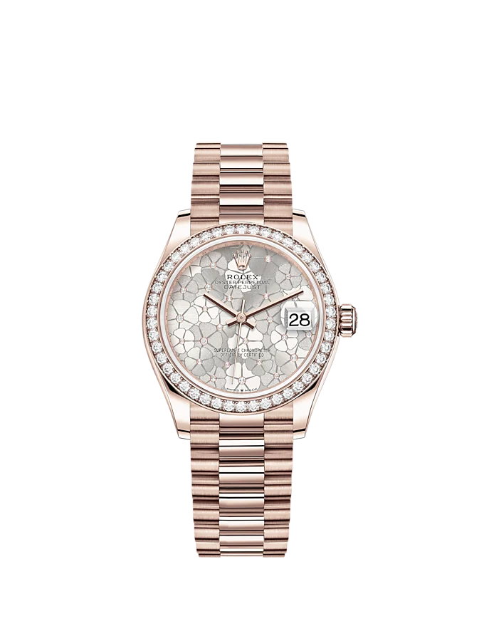 Rolex Datejust 31mm, 18k Everose Gold and Diamonds, Ref# 278285rbr-0036