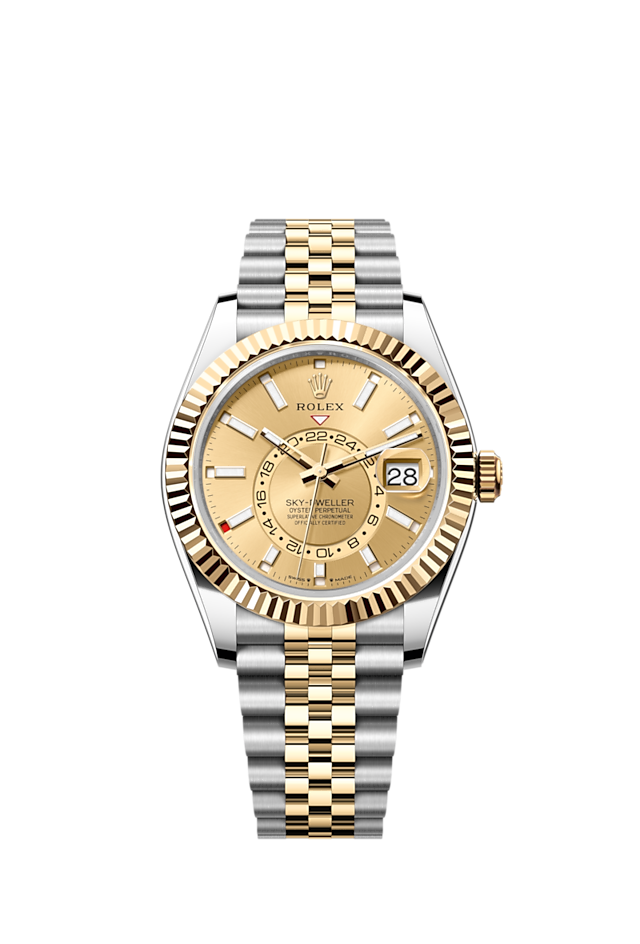 Rolex Sky-Dweller, 42mm, Oystersteel and 18k Yellow Gold, Champagne, Jubilee,Ref# 336933-0002