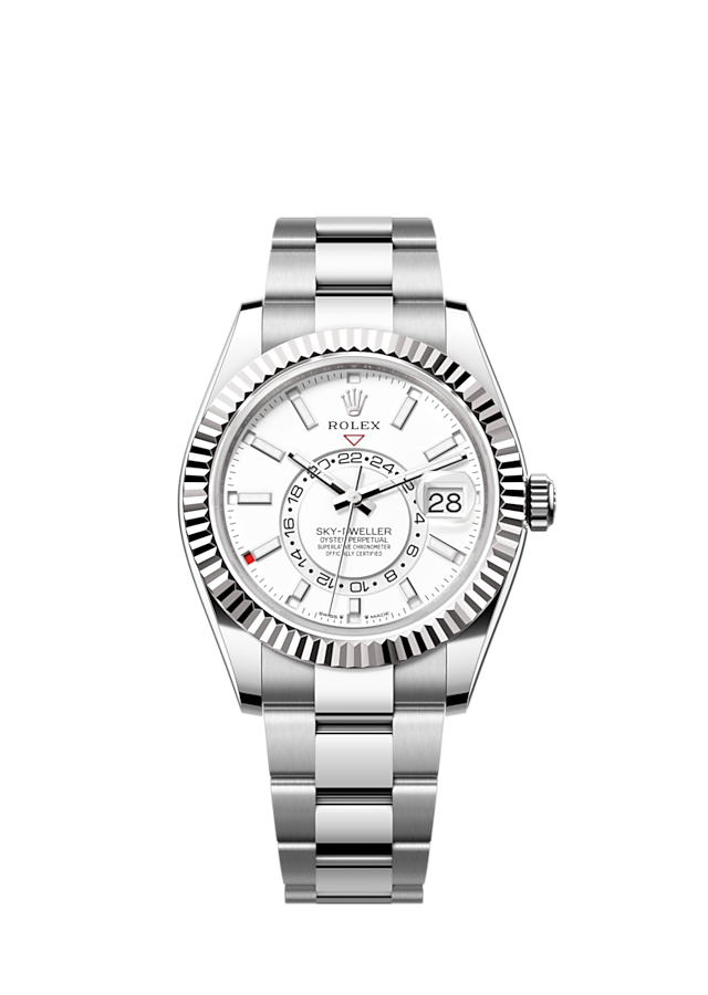 Rolex Sky-Dweller, 42mm, Oystersteel and 18k White Gold, White, Oyster, Ref# 336934-0003