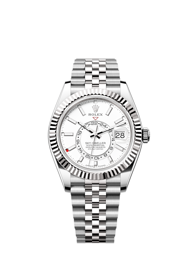 Rolex Sky-Dweller, 42mm, Oystersteel and 18k White Gold, White, Jubilee, Ref# 336934-0004