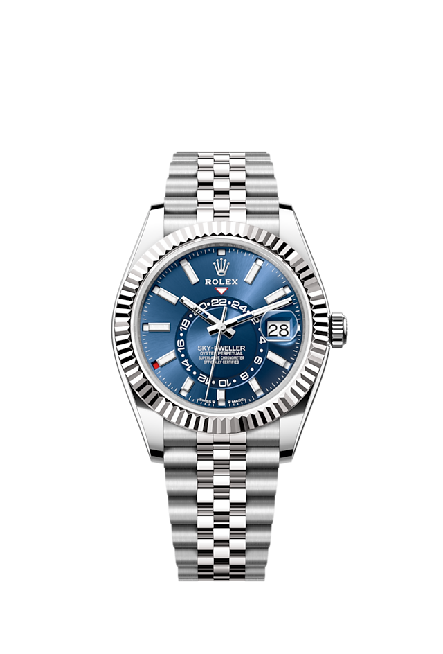 Rolex Sky-Dweller, 42mm, Oystersteel and 18k White Gold, Blue, Jubilee, Ref# 336934-0006