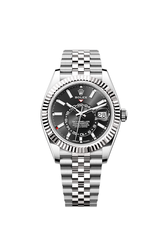 Rolex Sky-Dweller, 42mm, Oystersteel and 18k White Gold, Black, Jubilee, Ref# 336934-0008