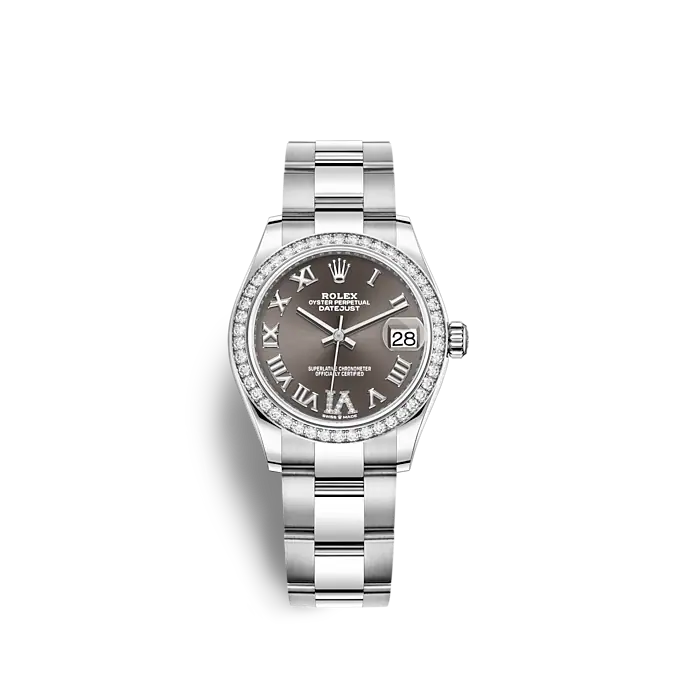 Rolex Datejust 31, Oystersteel, 18kt White Gold and diamonds, Ref# 278384RBR-0031