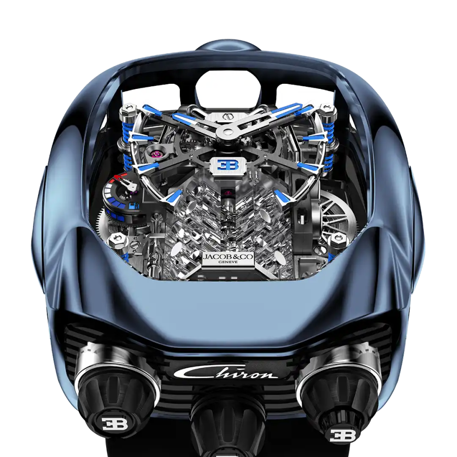 Bugatti Chiron Tourbillon BLUE TITANIUM | Jacob & Co.