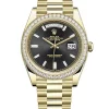 Rolex Day-Date 40 Presidential 228348 Diamond Bezel Baguette Diamond Black Dial