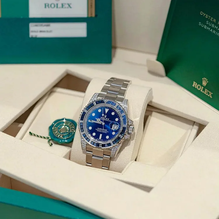 Rolex Submariner Date 116659 SABR 18K White Gold Diamonds Sapphires UNWORN