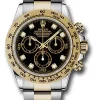 Rolex Yellow Rolesor Cosmograph Daytona 40 Watch - Black Diamond Dial - 116503 bkd