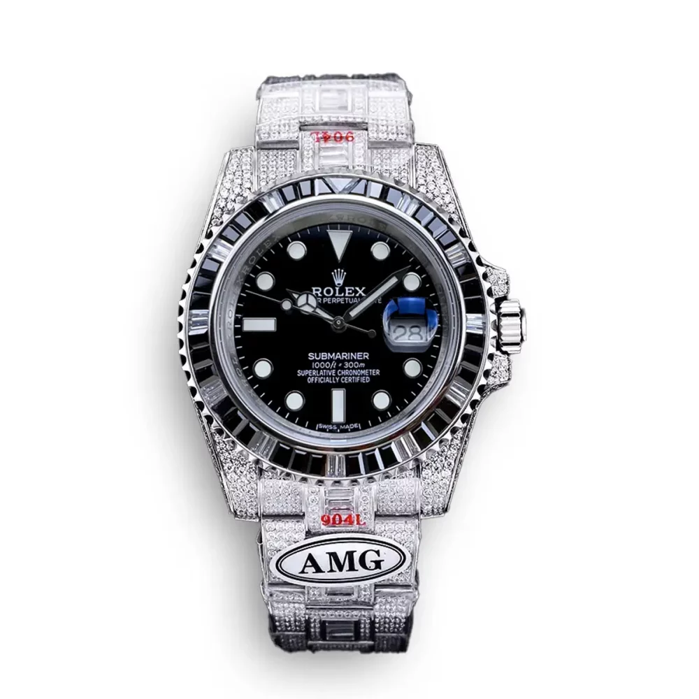 Rolex Submariner Iced Out Ref.116610LN 40mm Black Diamond Bezel