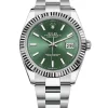 Rolex Datejust 41 Green Dial Oystersteel and White Gold Men's Watch 126334