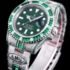 Rolex Submariner Iced Out Ref.116610LV 40mm Green Diamond Bezel