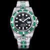 Rolex Submariner Iced Out Ref.116610LV 40mm Black Dial Green Bezel