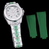 Rolex Submariner Iced Out Ref.116610LN 40mm White Bezel Green Markers