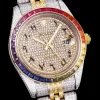 Rolex Datejust Ref.126300 41mm Arabic Dial Full-Diamond Rainbow