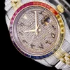 Rolex Datejust Ref.126300 41mm Arabic Dial Full-Diamond Rainbow