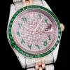 Rolex Datejust Ref.126300 41mm Arabic Dial Full-Diamond Green Bezel