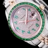 Rolex Datejust Ref.126300 41mm Arabic Dial Full-Diamond Green Bezel