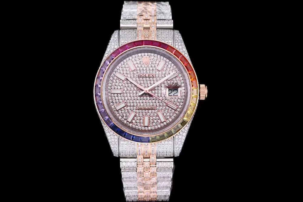 Rolex Datejust Ref.126300 41mm Dial Full-Diamond Rainbow Bezel