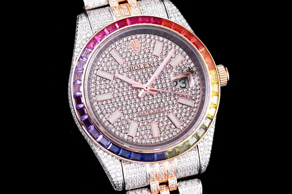 Rolex Datejust Ref.126300 41mm Dial Full-Diamond Rainbow Bezel