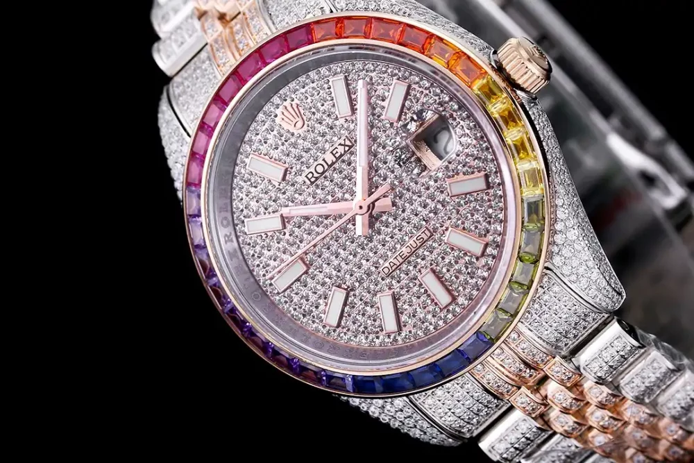 Rolex Datejust Ref.126300 41mm Dial Full-Diamond Rainbow Bezel