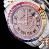 Rolex Datejust Ref.126300 41mm Roman Dial Full-Diamond Rainbow Bezel