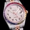 Rolex Datejust Ref.126300 41mm Arabic Dial Full-Diamond Rainbow Bezel