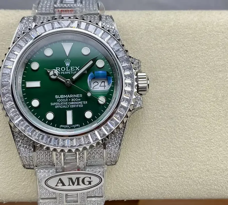 Rolex Submariner Iced Out Ref.116610LV Green Dial