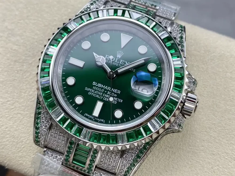 Rolex Submariner Iced Out Ref.116610LV Green Dial Green Bezel