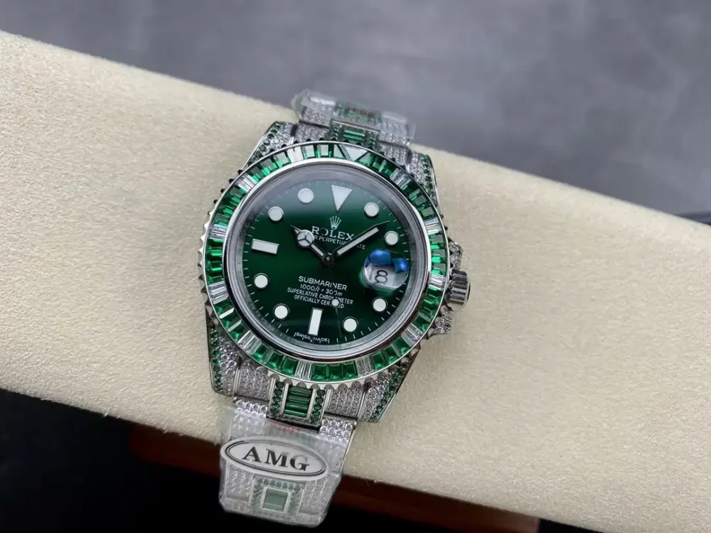 Rolex Submariner Iced Out Ref.116610LV Green Dial Green Bezel