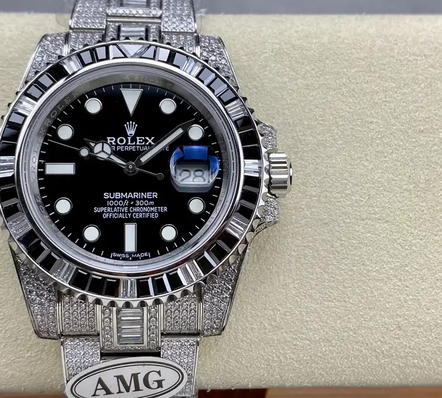 Rolex Submariner Iced Out Ref.116610LN 40mm Black Diamond Bezel