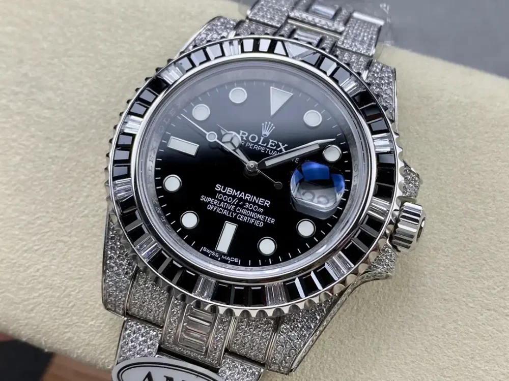 Rolex Submariner Iced Out Ref.116610LN 40mm Black Diamond Bezel