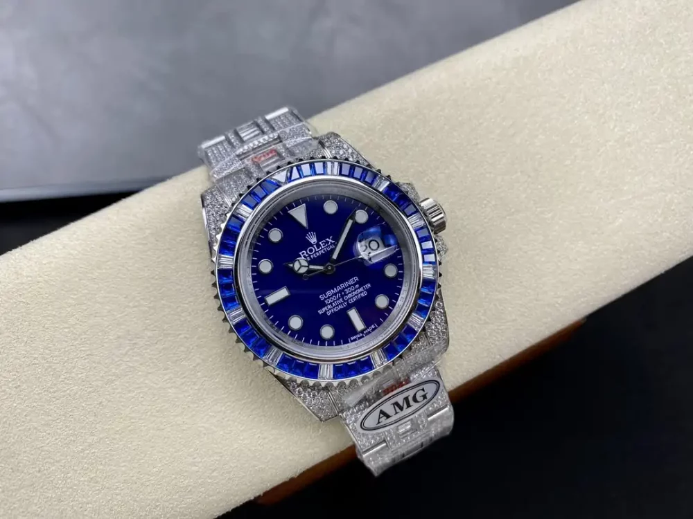 Rolex Submariner Iced Out Ref.116619LB Blue Dial Blue Bezel