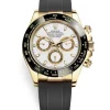 Rolex Cosmograph Daytona 116518LN White Dial Oysterflex Yellow Gold Mens Watch