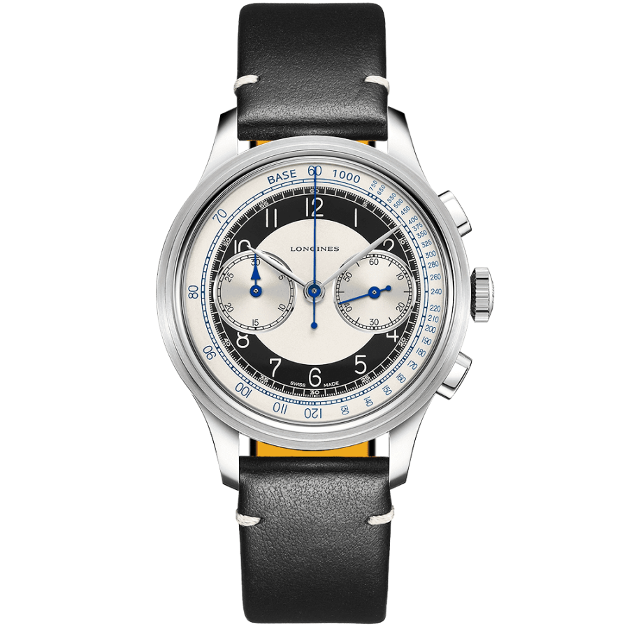 The Longines Heritage Classic Tuxedo Silver/Black Dial Automatic Chronograph Watch