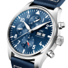 Pilot's 43mm Blue Dial Chronograph Leather Strap Watch