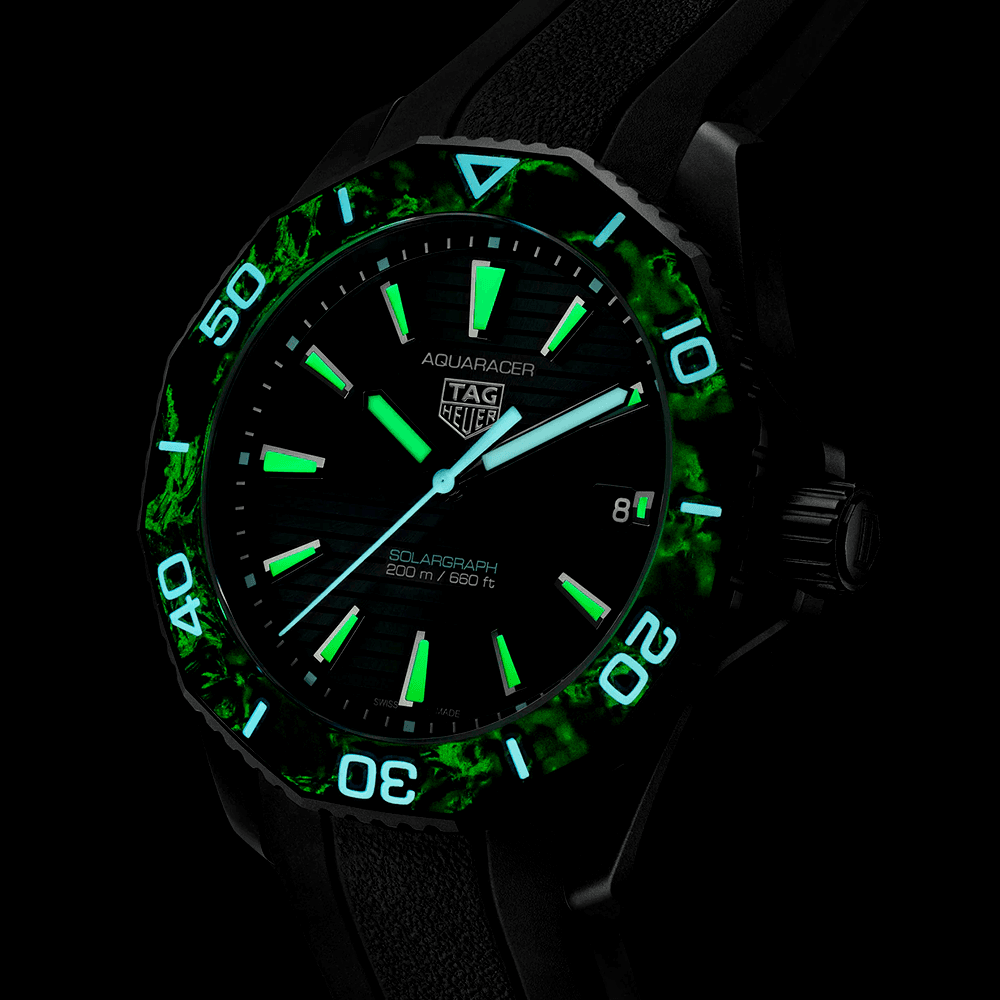 Aquaracer Professional 200 Solargraph 40mm Black DLC Mens Watch