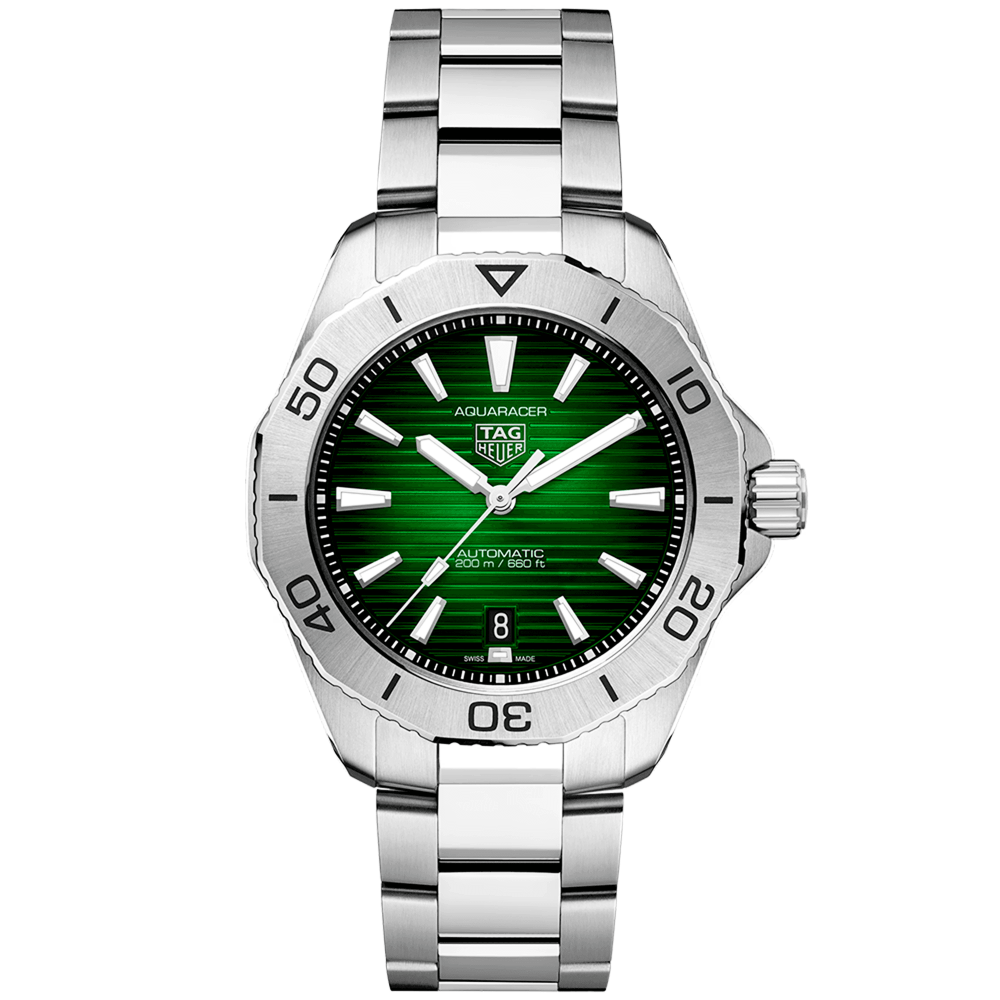 Aquaracer Professional 200 Date 40mm Green Dial Automatic Bracelet Watch