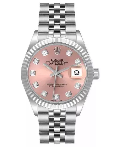 Rolex 179174 Diamond Lady Datejust "White Gold Bezel" Mother Of Pearl-Pink