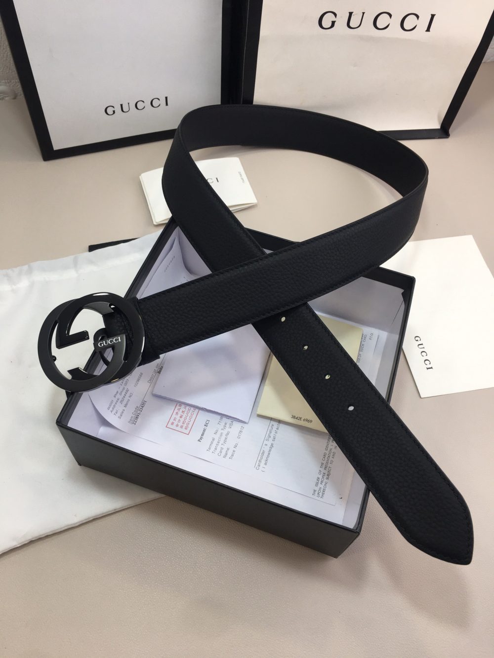 Gucci GG Marmont Reversible Belt Black, Women Belt - Crozus