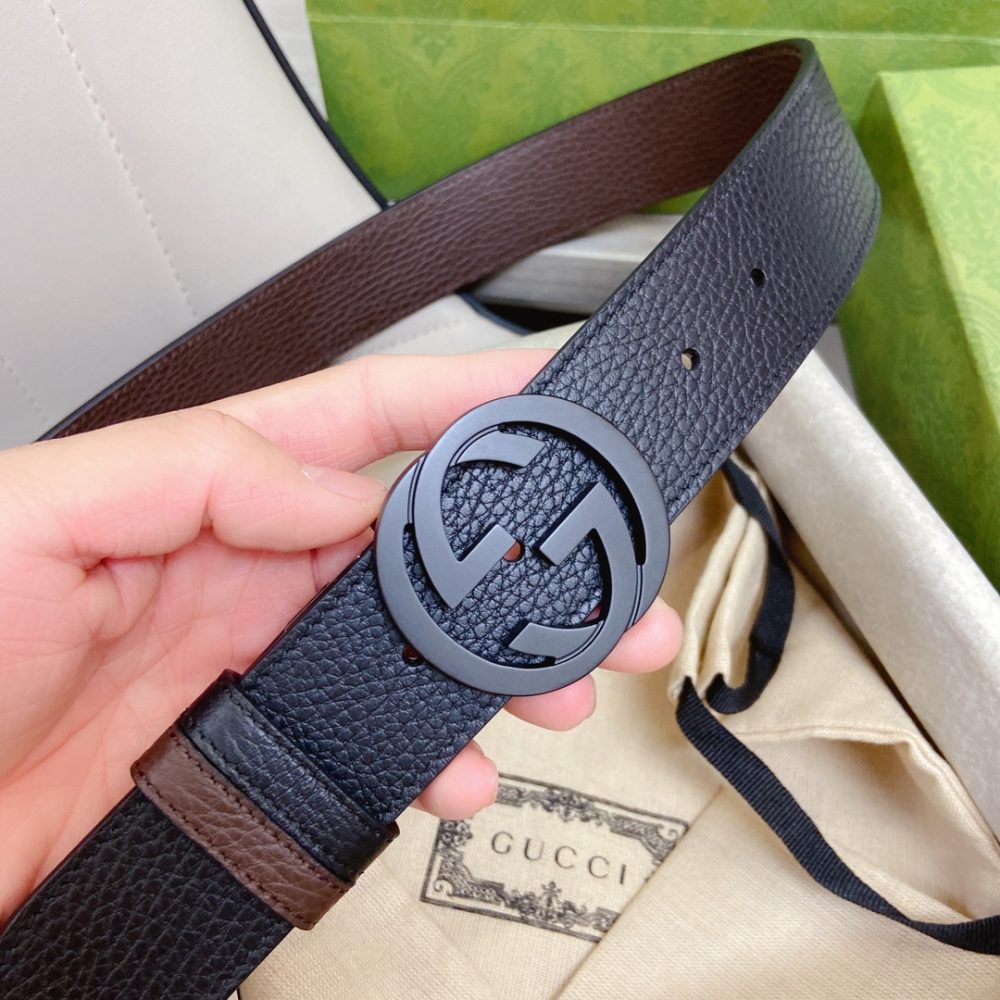 Gucci GG Marmont Reversible Belt Black, Women Belt - Crozus