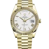 Rolex Day-Date 40 Presidential White dial, Fluted Bezel, President bracelet, Yellow gold Watch