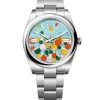 2023 Release Rolex Oyster Perpetual 41, Turquoise blue, Celebration motif dial, Oyster bracelet, Oystersteel Watch 124300