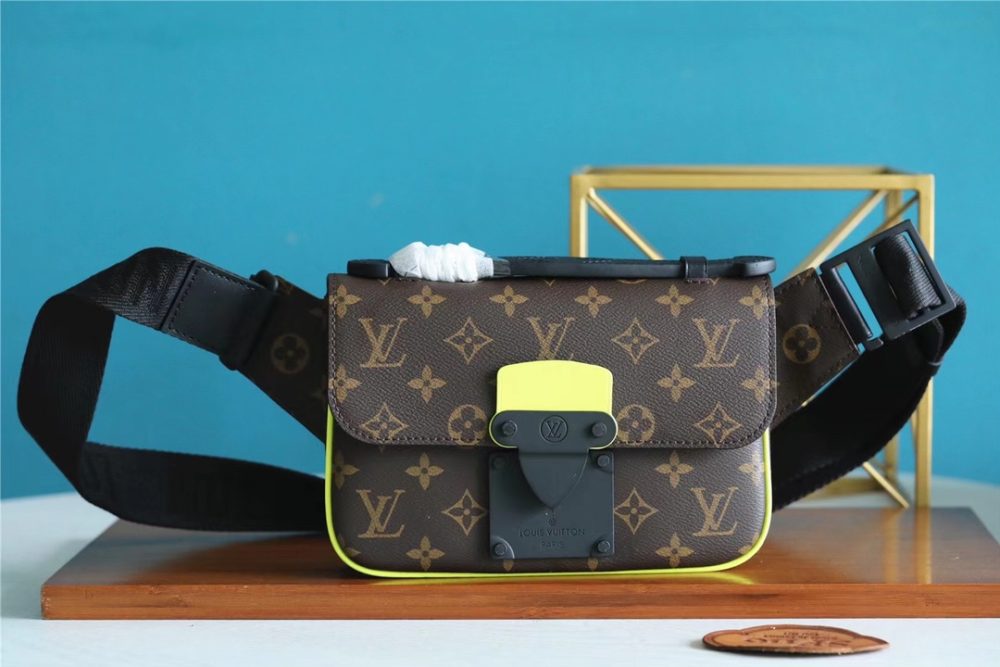 Louis Vuitton S-Lock Sling Monogram Macassar Yellow For Men, Men's Bags, Crossbody Bags 8.3in/21cm LV  - Crozus